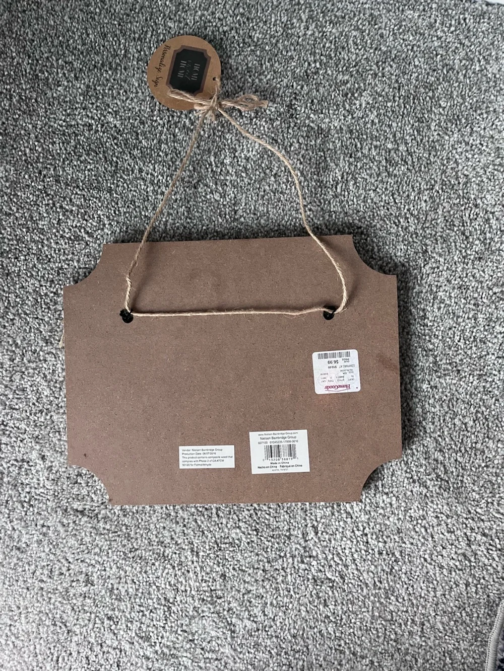 T.J.Maxx Black Chalkboard Sign with Burlap Trim